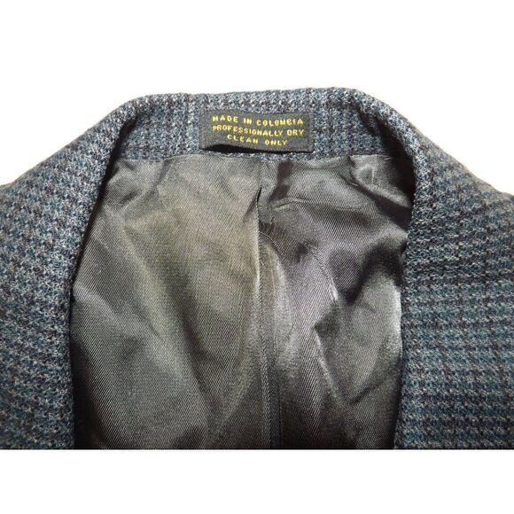 Oscar De La Renta Blazer Men Sz 40 R 2 Button Blue Tweed Long‎ Sleeve - Picture 2 of 7